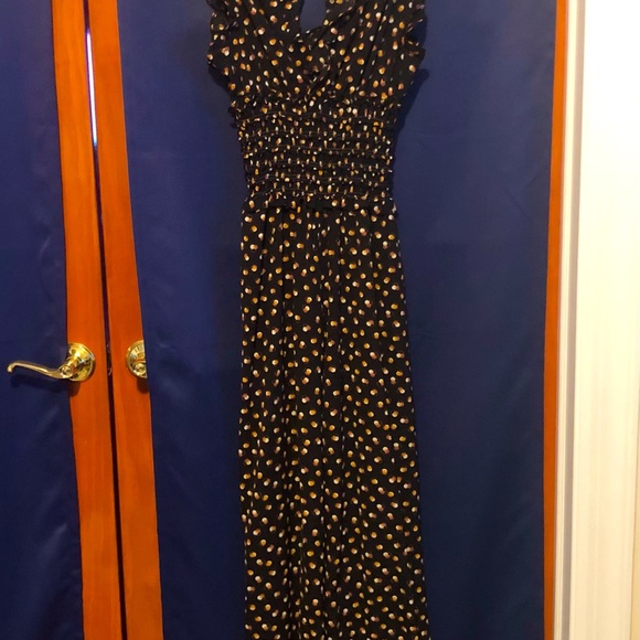 Max Studio wide leg romper with stretchy cinched waist - Picture 3 of 6